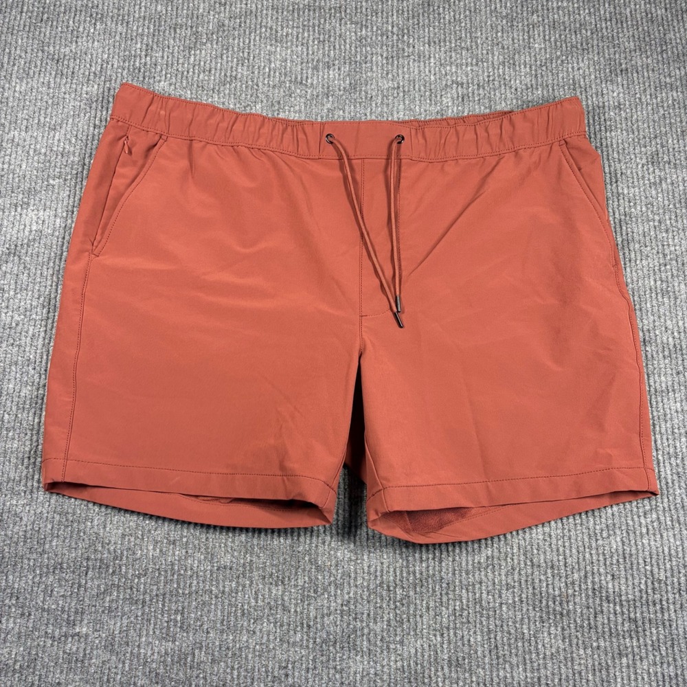 Goodfellow & Co Shorts Mens XXL Red Rust Performance Athletic Elastic Waist Draw